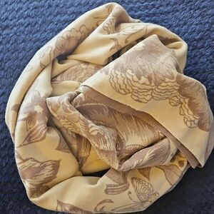 Elegant Tan Floral Scarf